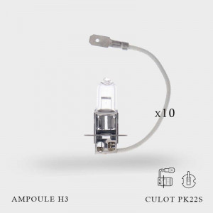 Ampoule H3 12V-55W Culot PK22S X 10ex