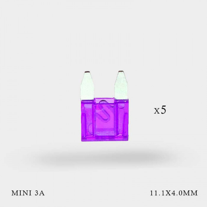 Mini fusibles 3A x 5 sous blister Mini fusibles 3A x 5 sous blister