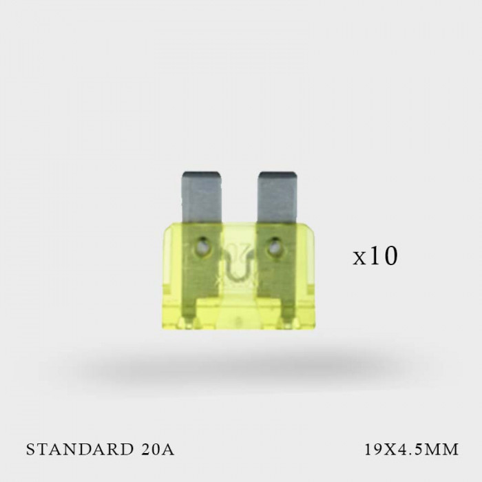 Fusibles standards 20A x 10ex sous blister