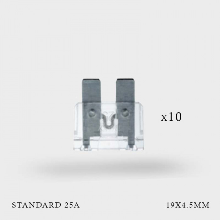 Fusibles standards 25A x 10ex sous blister