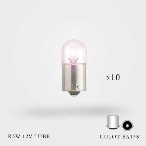 Ampoule R5W-12V TUBE Culot BA15S x 10ex allumées