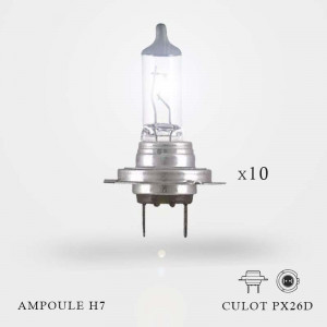 Ampoule H7 12V-55W Culot PX26d boite de 10ex allumées