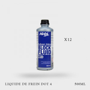 12 x Liquide frein IGOL DOT4 Block Fluid Ruban bleu 500ml