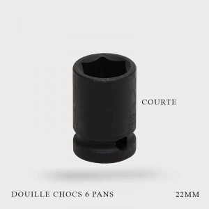 Douille à chocs courte 6 pans 1/2 22mm