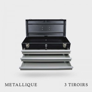 Caisse à outils métallique 3 tiroirs vide