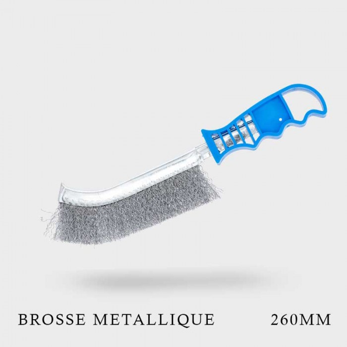 Brosse en fil d'acier manche en plastique 260mm