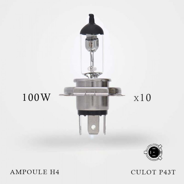 Ampoule H4 12V-100/80W Culot P43t par 10 ex