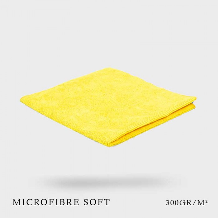 Microfibre tricot Soft jaune 40x40cm