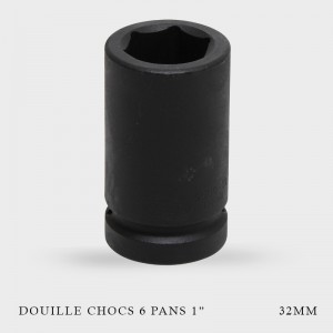 Douille à chocs longue 6 pans 1" 32mm