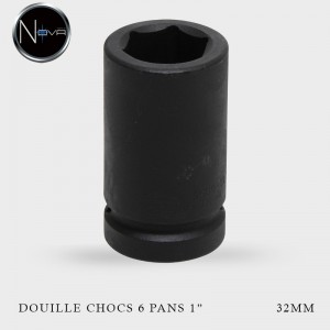 Douille à chocs longue 6 pans 1" 32mm