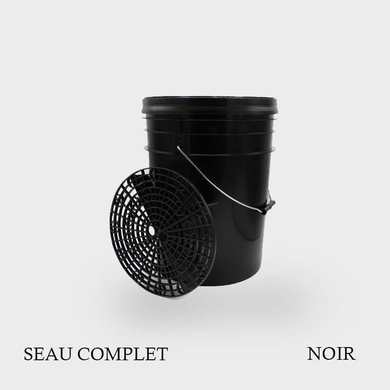 Seau Bucket Filter 20L noir avec grille & couvercle | FrenchCleaner.fr