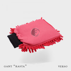 Verso du Gant Rasta microfibres rouge